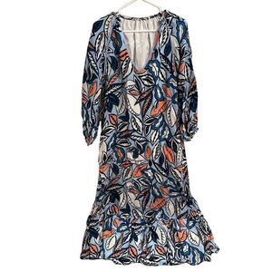 Cartolina Nantucket Dress Women’s No Sz Floral Maxi Resortwear Beach Tropical